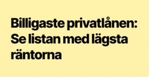 Billigaste privatlån